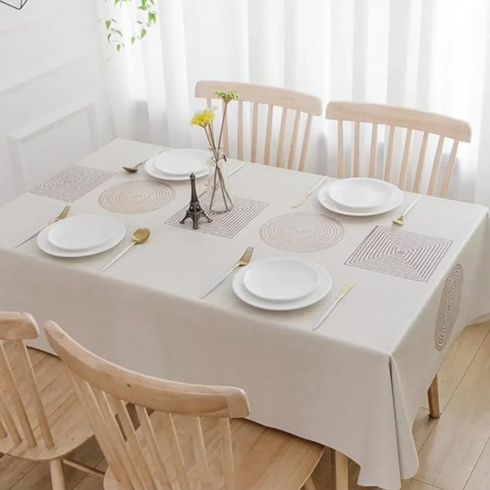 TruDelve Vinyl Tablecloth 54x108 Waterproof Geometric PVC Rectangle NIP